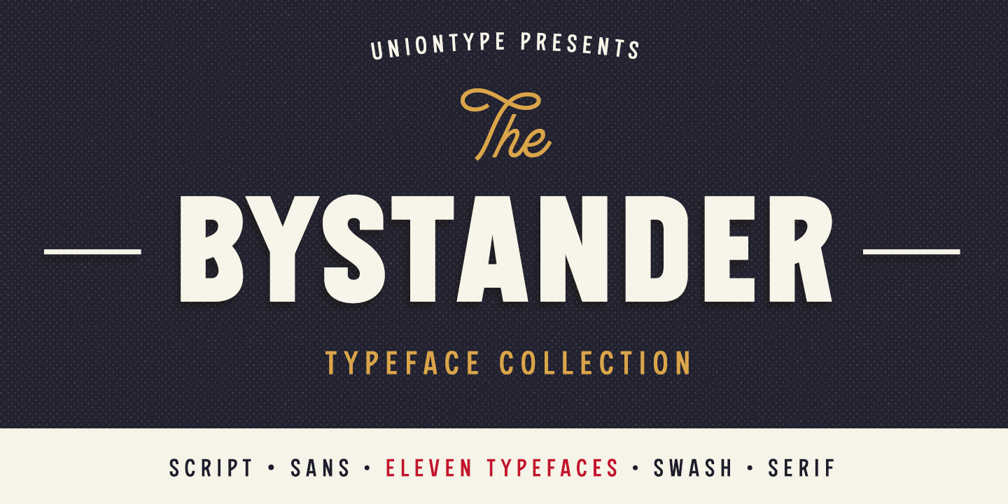 Ejemplo de fuente The Bystander Collection Sans Regular